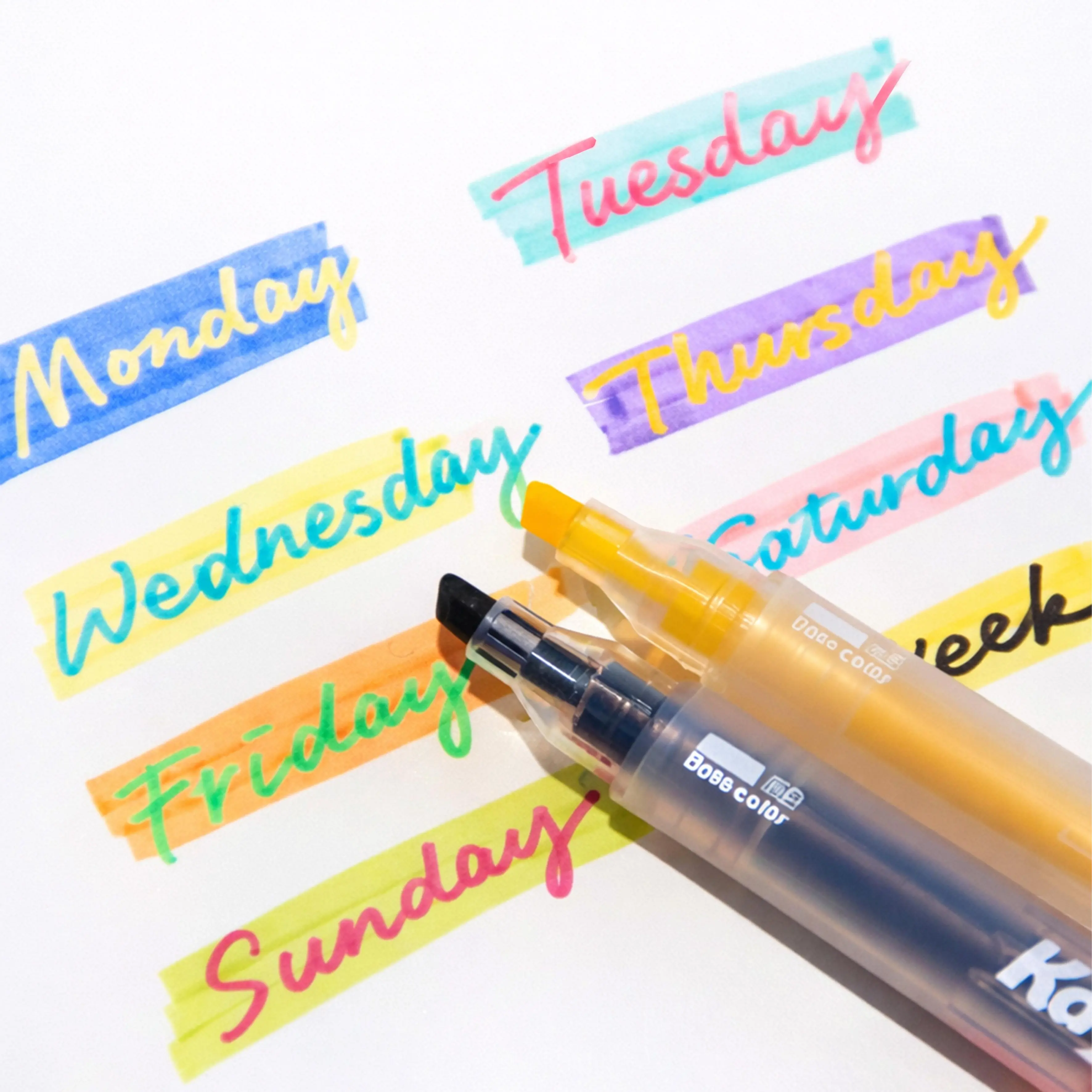 Kasimir Dual-Tip Highlighters Set - Eco-Friendly Office Stationery, No Bleed, Bold/Fine Ends, Blendable, Overlay Capable, 12 Eye-Popping Hues, Fade-Proof, Colorful Highlighter Marker for Back to School, Bullet Journaling