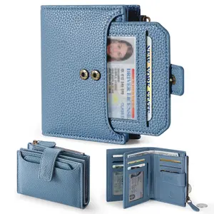 GSOIAX RFID Blocking Small Womens Wallet, Premium Leather Bifold Compact Purse with Large Capacity & Multi Card Slots, Elegant Mini Wallet for Handbagselegant minimalist short wallet