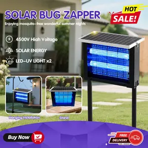 Lorins Powerful LargeSolar Bug Zapper Outdoor for2000Sq.ft, Poartable Rechargeable MosquitoZapper with. High Powered; Cordless Solar FlyZapper for Patio Garden Backyard RVCamping Pond Pest Control