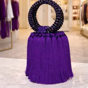 Rain Handmade Tassel Beaded Bag Stylish Lightweight Handbag Set for Everyday Use Versatile Functional Design High-Quality Materials Perfect for Essentials