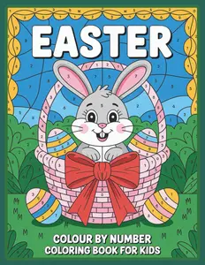 Easter Color By Number Coloring Book Kids: Stress Free Easter Coloring Fun for Preschool and Early Learners