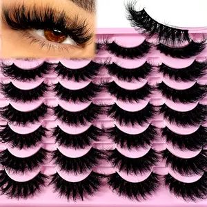 New 14Pairs Eyelashes Makeup Soft Fluffy 3D Fake False Eyelashes Thick Handmade Volume Natural Look Fake Lashes Fox Eye Eyelashes Cat Eye Lashes Winged End Eye Elongated Eyelashes Fluffy Soft Natural Long Faux Mink Fake Lashes Faux Cils