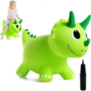Plush Bouncy Dinosaur Hopper for Toddlers 1-5 Soft Covered Inflatable Ride-On Animal Horse Hopper, Dino Bouncy with Pump, Indoor Outdoor Ride On Toys for 18 Months 2 3 4 5 6 Years Boys Girls Playtime Engaging