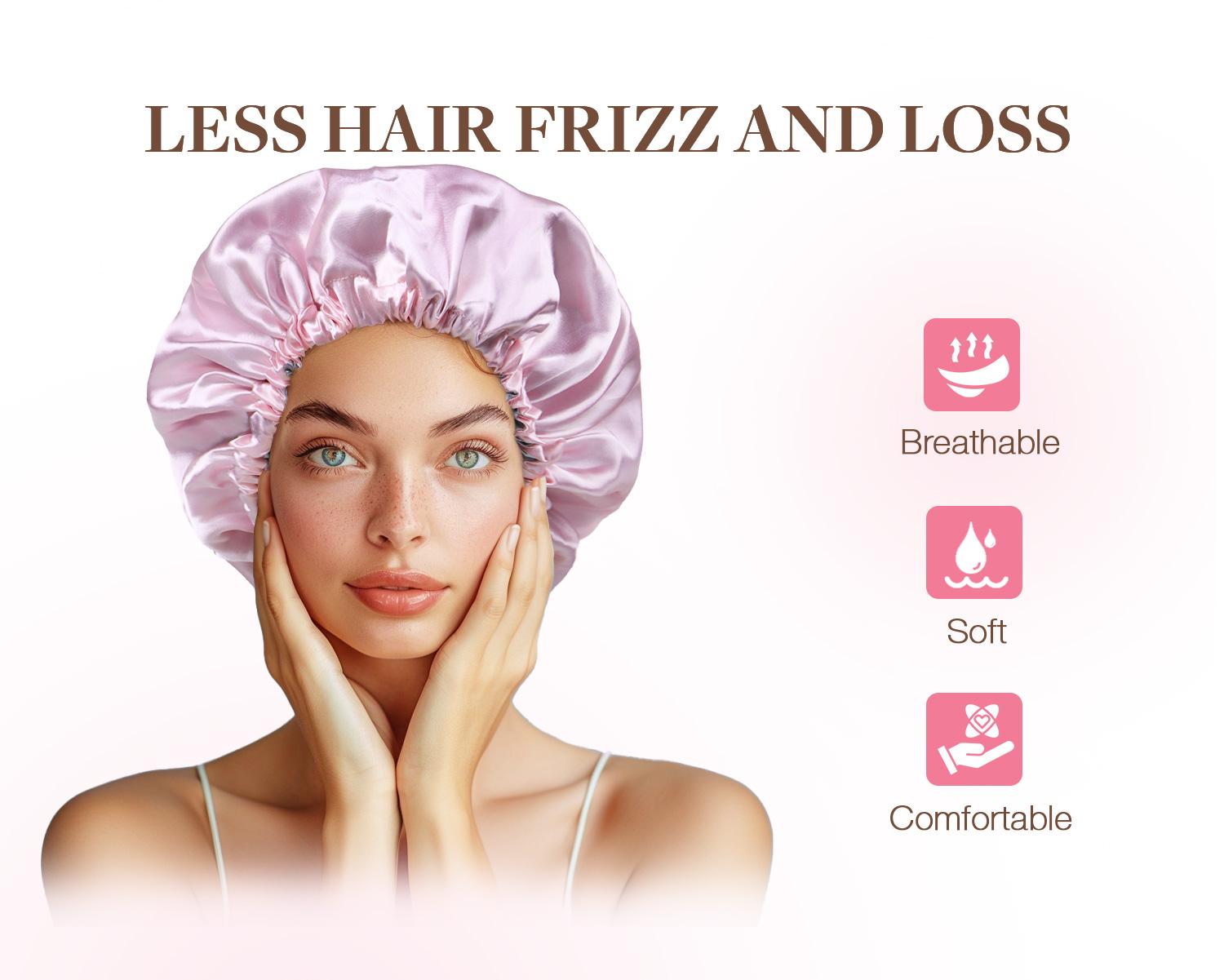 GOOGOO Adjustable Band Satin Bonnet For Sleeping & Hair Care Shower