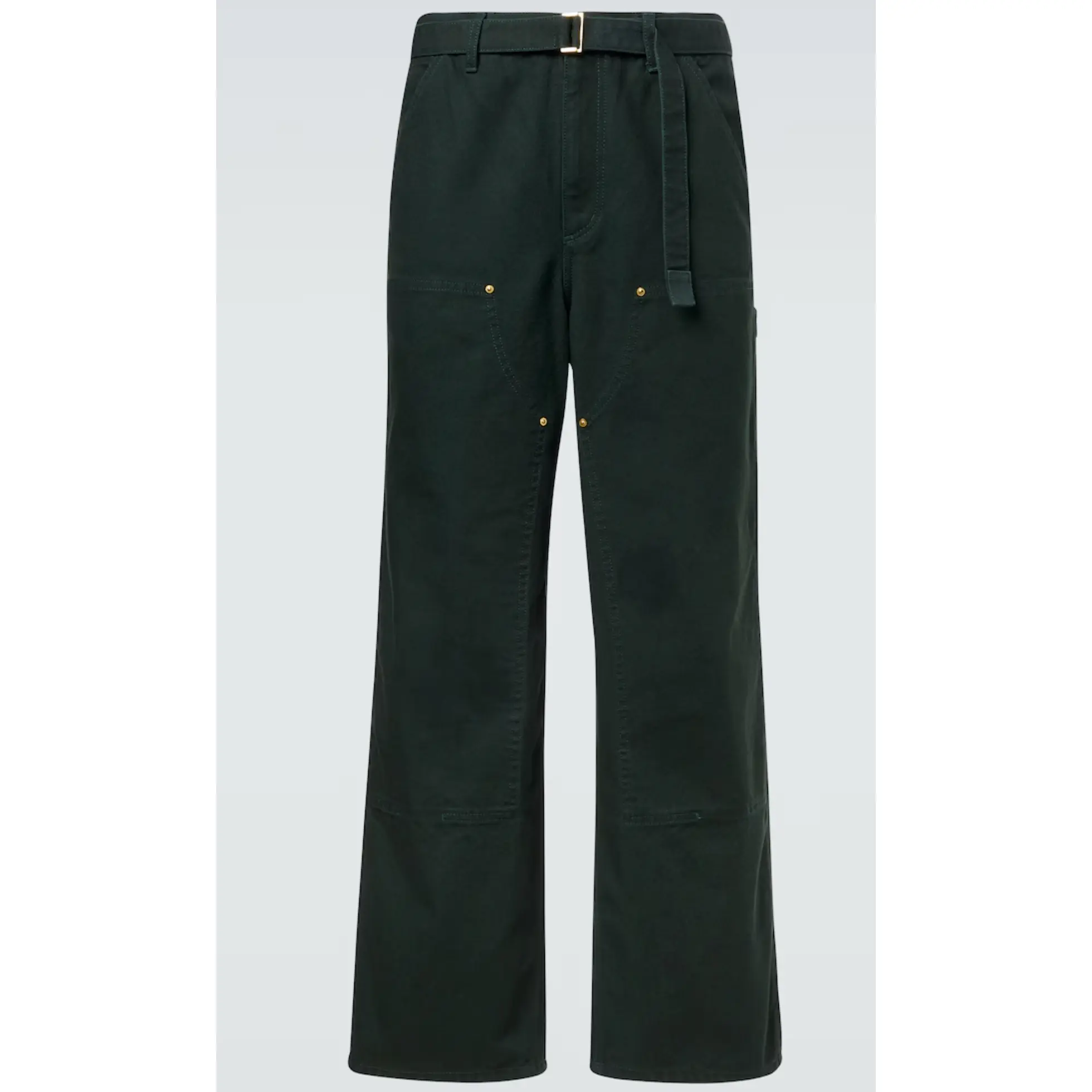 Sacai X Carhartt WIP Forest Green Belted Straight Leg Pants Size 2