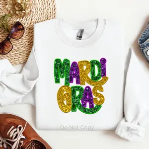 Mardi Gras Faux Sequin DTF Transfer