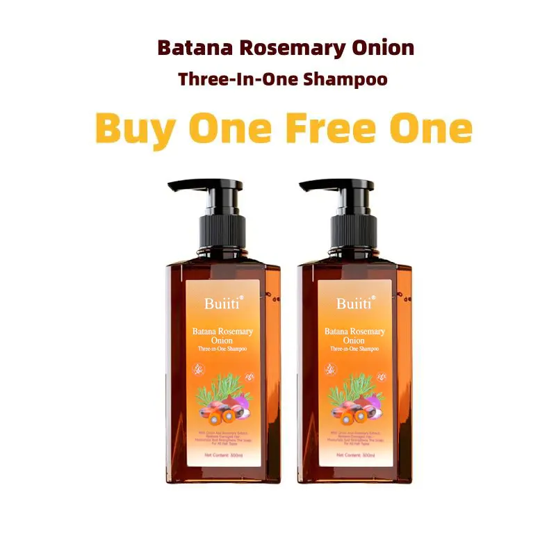 Buiiti Batana Oil, Rosemary & Onion 3-in-1 Natural Liquid Shampoo Cleanser (300ml) - Nourishing, Strengthening Shampoo for Men & Women, Hair Care Products, Natural Beauty, Cleansing, Batana Oil Shampoo