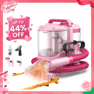 [Valentines'DaySale!] Upholstery Carpet Vacuum Cleaner, 18KPa Suction Spot Cleaning Machine for Pet Stains, Carpets, Sofa, Car Seats, Mattress, with 3 Multipurpose Cleaning Tools, 6'' Deep Cleaning Brush | Portable 3-in-1 Little Pink C9S