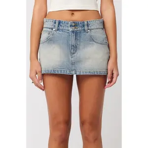 ABRAND Women's 99 Caitlin Low Rise Denim Mini Skirt - Multicolor