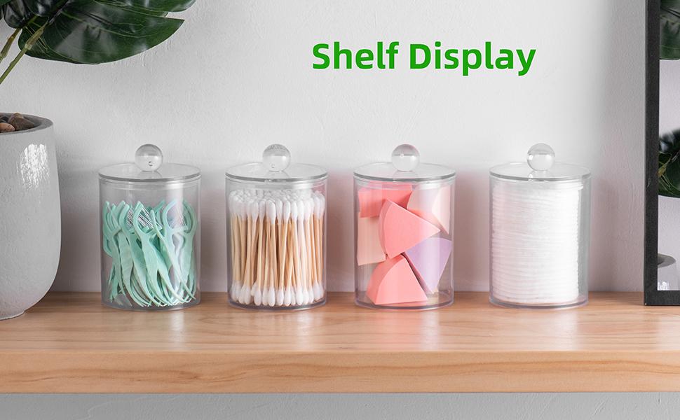 4pcs Swab Holder & Organizer Box - Clear Plastic Jars with Pre-Printed Cotton Balls, Cotton Swabs, Floss Picks & White Labels - Dustproof & Stylish Bathroom Storage 4pcs Swab Holder & Organizer Box - Clear Plastic Jars with Pre-Printed Cotton Balls, Cotton Swabs, Floss Picks & White Labels - Dustproof & Stylish Bathroom Storage