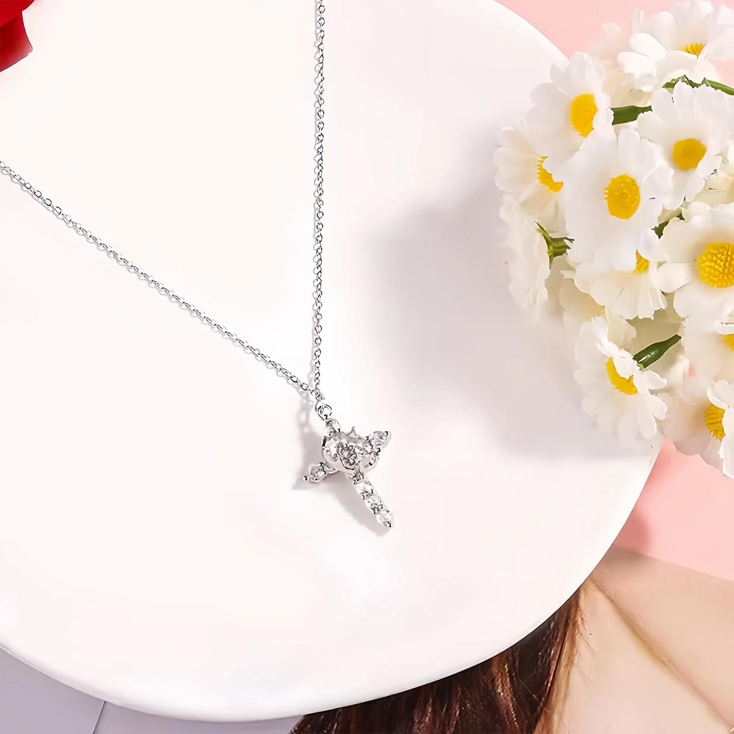 SGGUI Crown Cross Necklace for Women,Dainty 18k Gold Plated/Silver Plated Pendant Necklaces Simple Cute Tiny Necklace Jewelry for Women,Non-Tarnish Faith Jewelry SGGUI Crown Cross Necklace for Women,Dainty 18k Gold Plated/Silver Plated Pendant Necklaces Simple Cute Tiny Necklace Jewelry for Women,Non-Tarnish Faith Jewelry