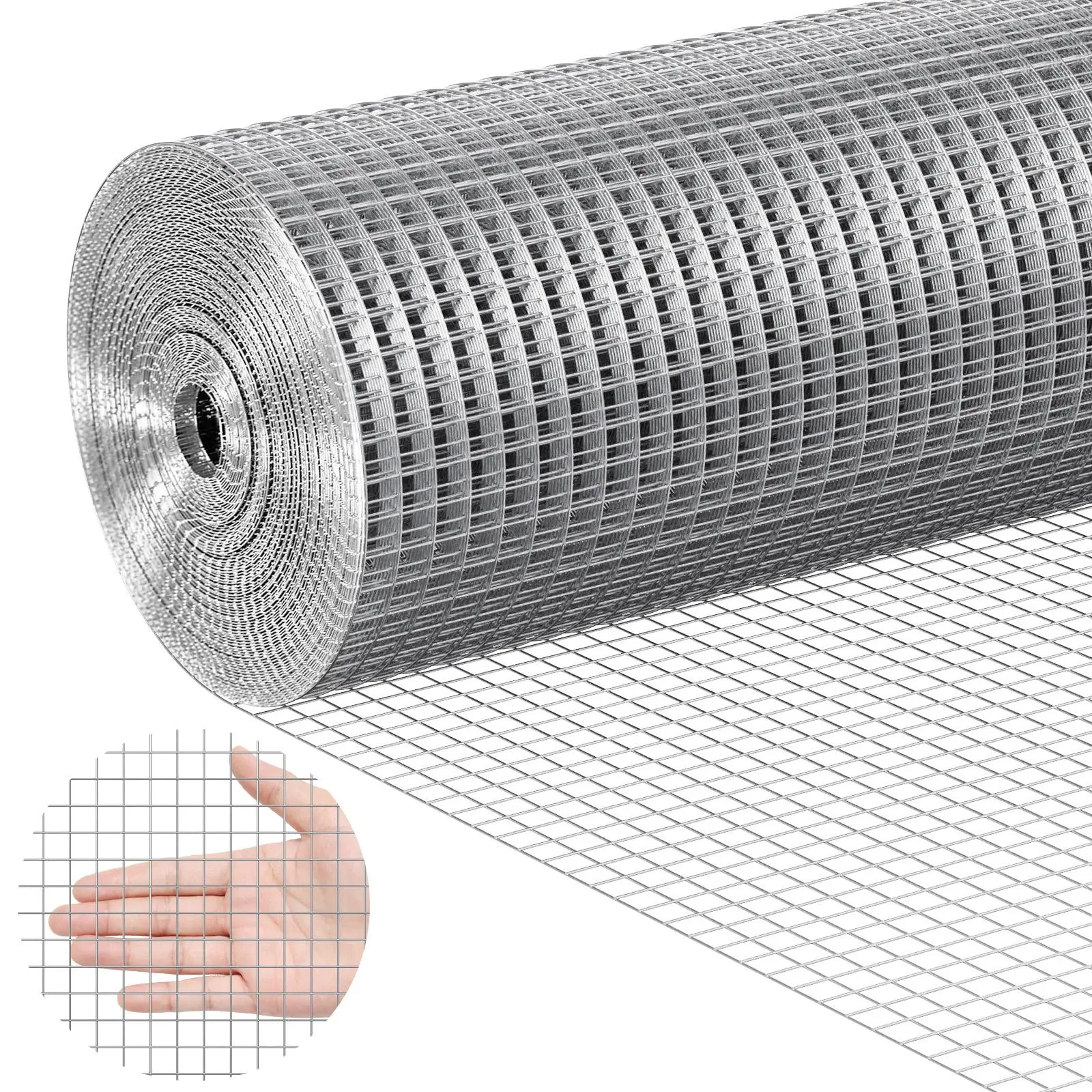 【SummerFinds】VEVOR Hardware Cloth,  1/2 inch 36in x 50 ft 19 Gauge, Hot Dipped Galvanized Wire Mesh Roll, Chicken Wire Fencing, Wire Mesh for Rabbit Cages, Garden, Small Rodents