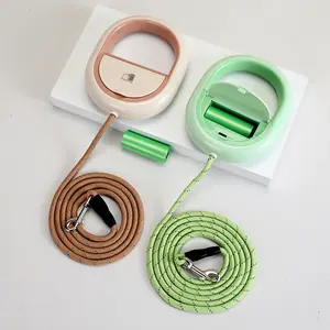 3M Dog Walking Leash for Training with Poop Bag Holder Chic Stylish, Highly Night Reflective Design in Brown and Green Options High-Quality Polyester Material Suitable for All Small Medium and Large Gogs