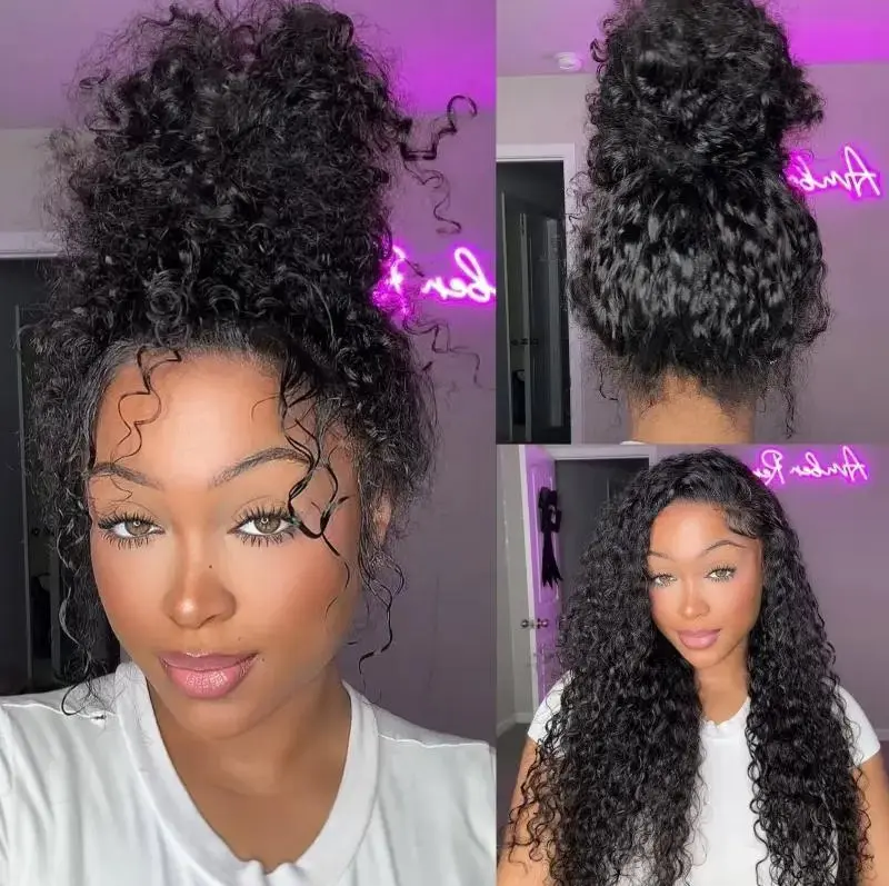 [Limited Offer] Clearance Sale Water Wave Invisi Strap Snug Fit Ashimary Hair 360 Transparent Lace Frontal 150% Density Bleached Knots Transparent Lace Wig With Drawstring 100% Human Hair Wig#Summervibes