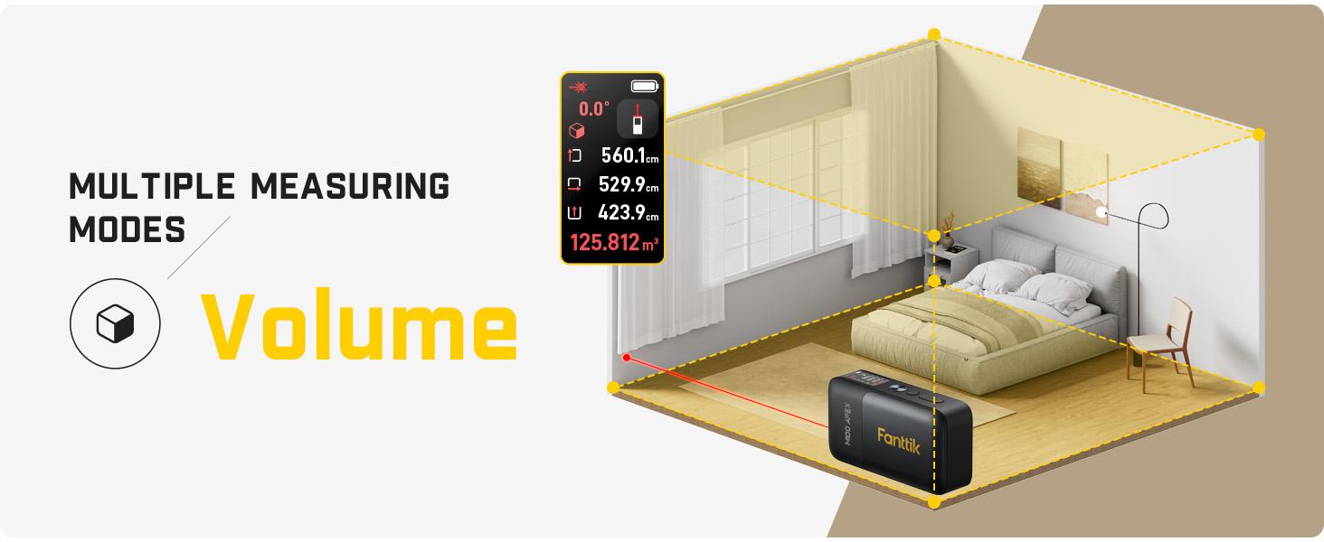 Fanttik M100 Apex 2-in-1 Digital Laser Tape Measure with HD IPS Color Display, 165Ft Rechargeable Laser Measurement Tool & 9.8Ft Measuring Tape, 6 Units Selectable, for Distance/Area/Volume