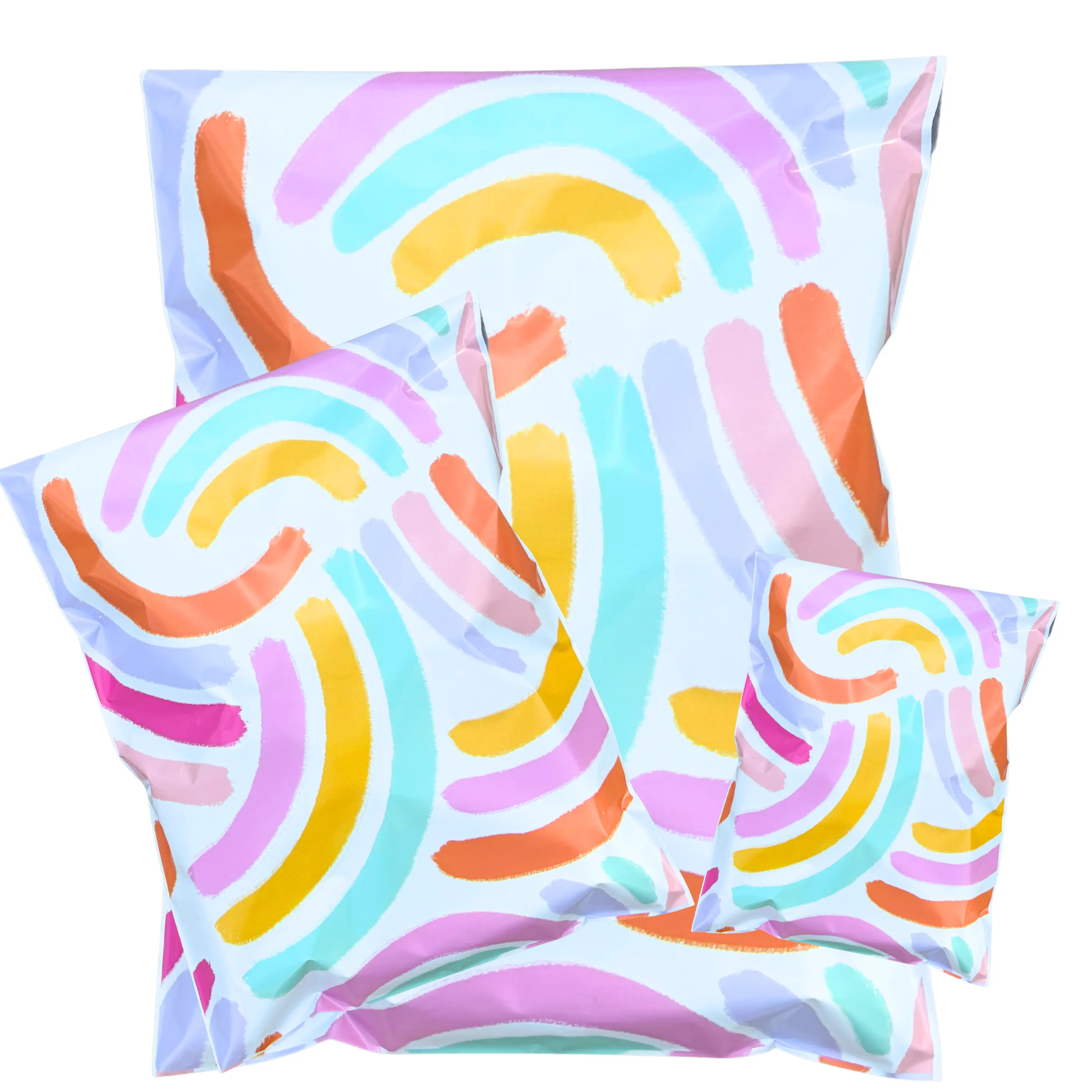 Bright Rainbow Poly Mailers | Self-Sealing, Waterproof & Tear-Resistant Envelopes | Bulk Packs of 25, 50, 100 | Sizes 6x9, 10x13 & 14.5x19 for Boutique Shipping