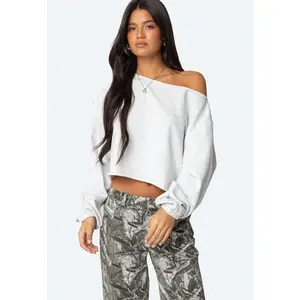 EDIKTED Aveline Off Shoulder Light Sweatshirt