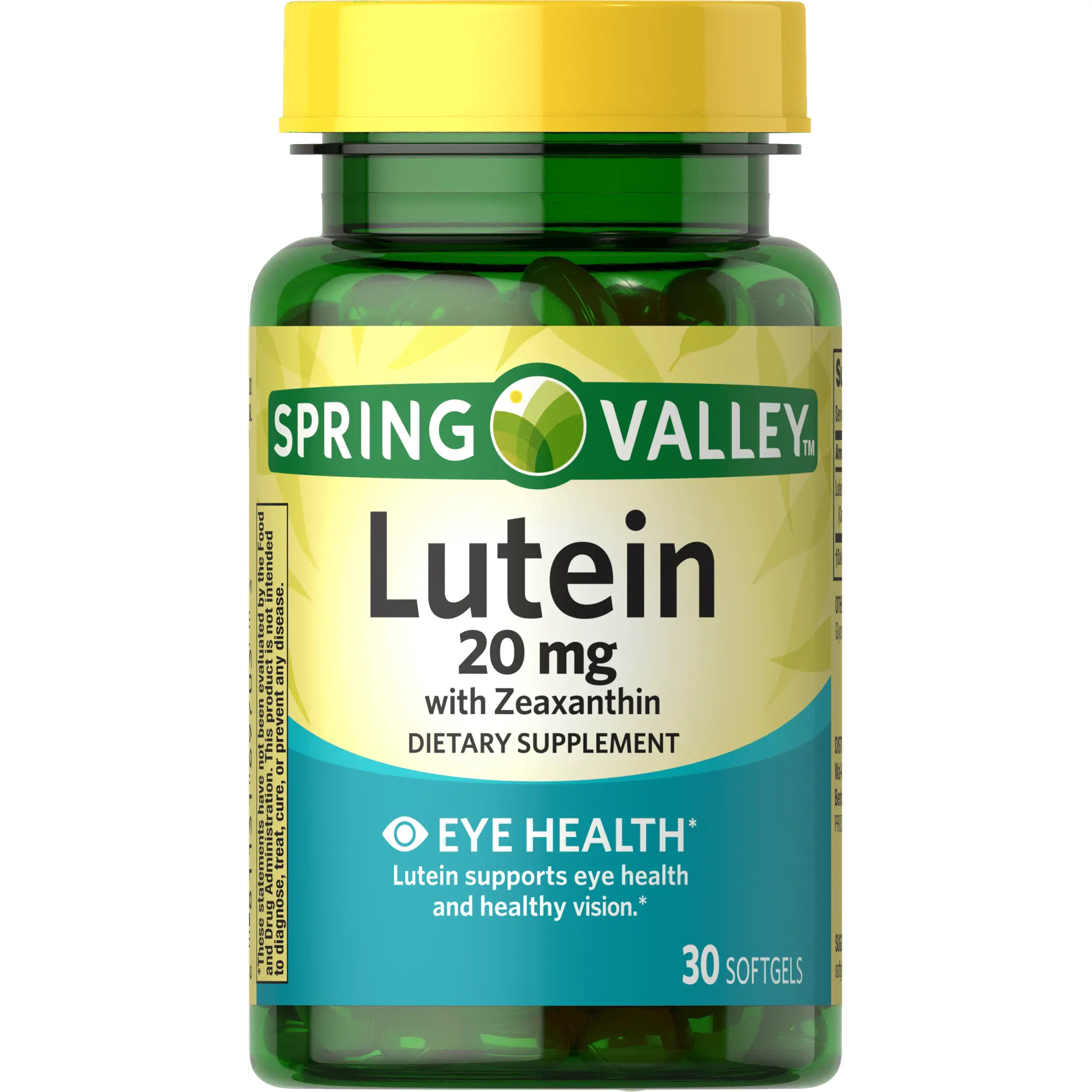 Spring Valley Lutein with Zeaxanthin Dietary Supplement 20 mg, 30 Count - Vision & Eye Health, Sugar-Free, Suitable for Adults - Fitness, Healthcare