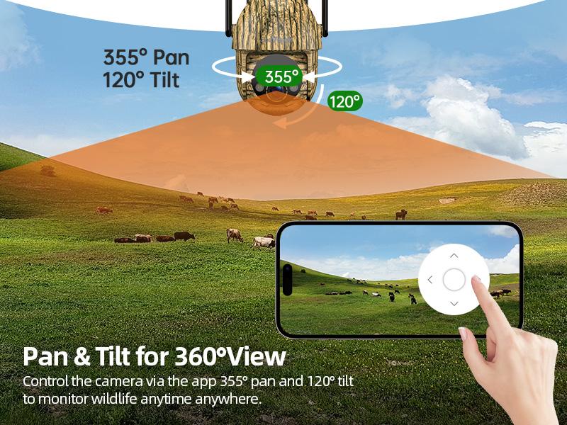 SeeVision 4G LTE Cellular Trail Camera 360° View FHD Live Streaming Solar Panel Night Vision Motion Detection Two-Way Audio for Hunting & Outdoor Security