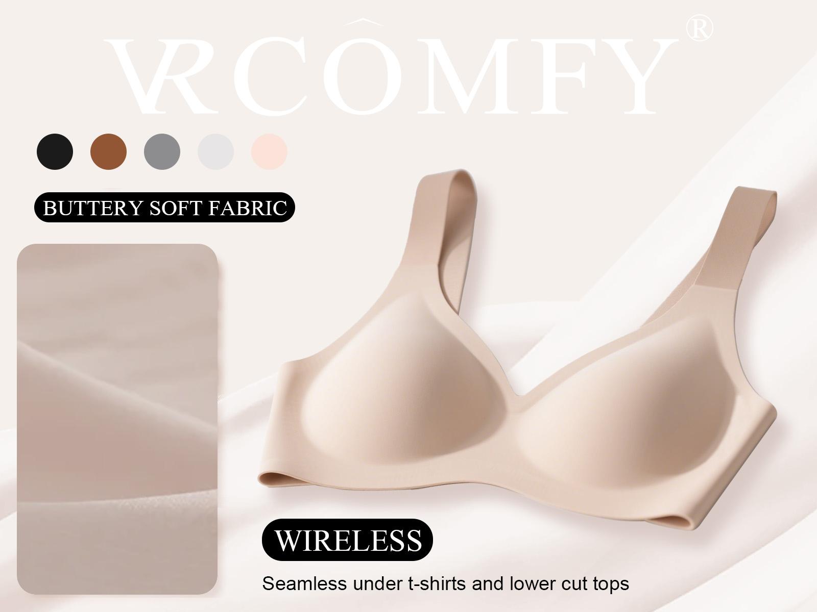 Womens Comfortable Wireless Bras Bralettes  Tshirts Bras Deep V Everyday Bras plus size bra   Plunge Bralette Comfortable support