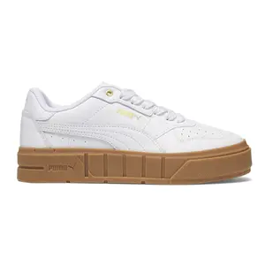 PUMA Womens Cali Court Leather Lace Up Sneakers Shoes Casual - White