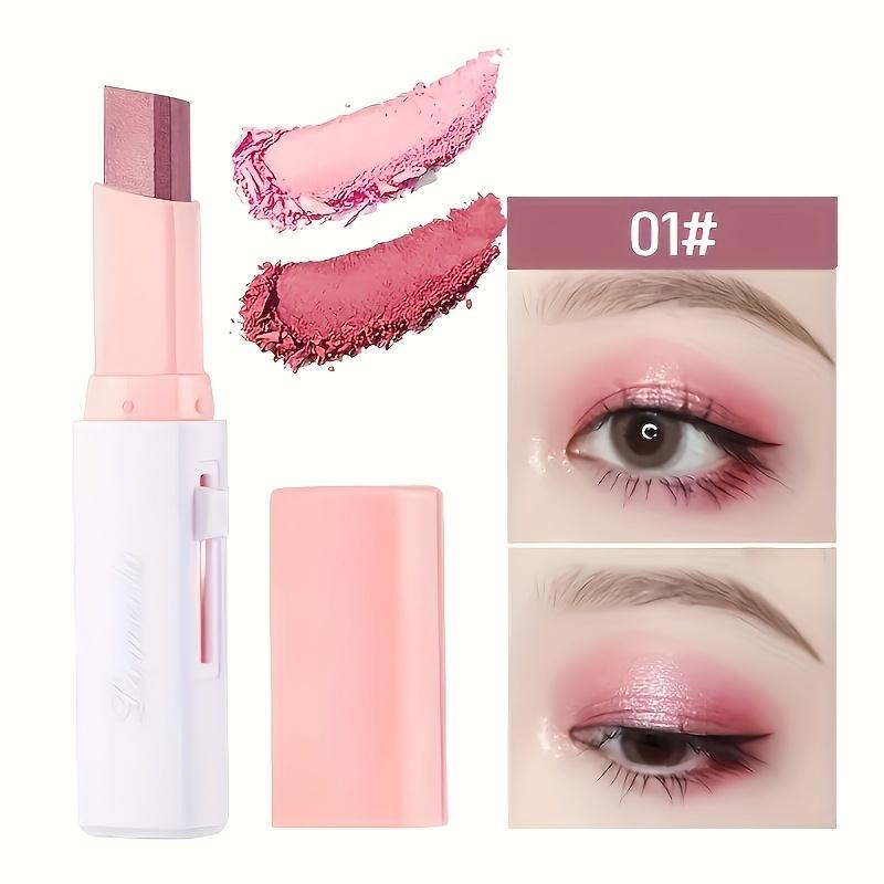 6Pcs Two Color Eyeshadow Stick Set Cosmetic Pearlescent Matte Highlighter Eye Shadow Glam Natural Long Lasting Waterproof Not Easy To Take Off Makeup