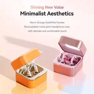 CHENRUIDA Mini Square Wireless Bluetooth Earphones  Features a built-in makeup mirror and fill light, portable makeup tool, 360° panoramic sound effect + active noise cance