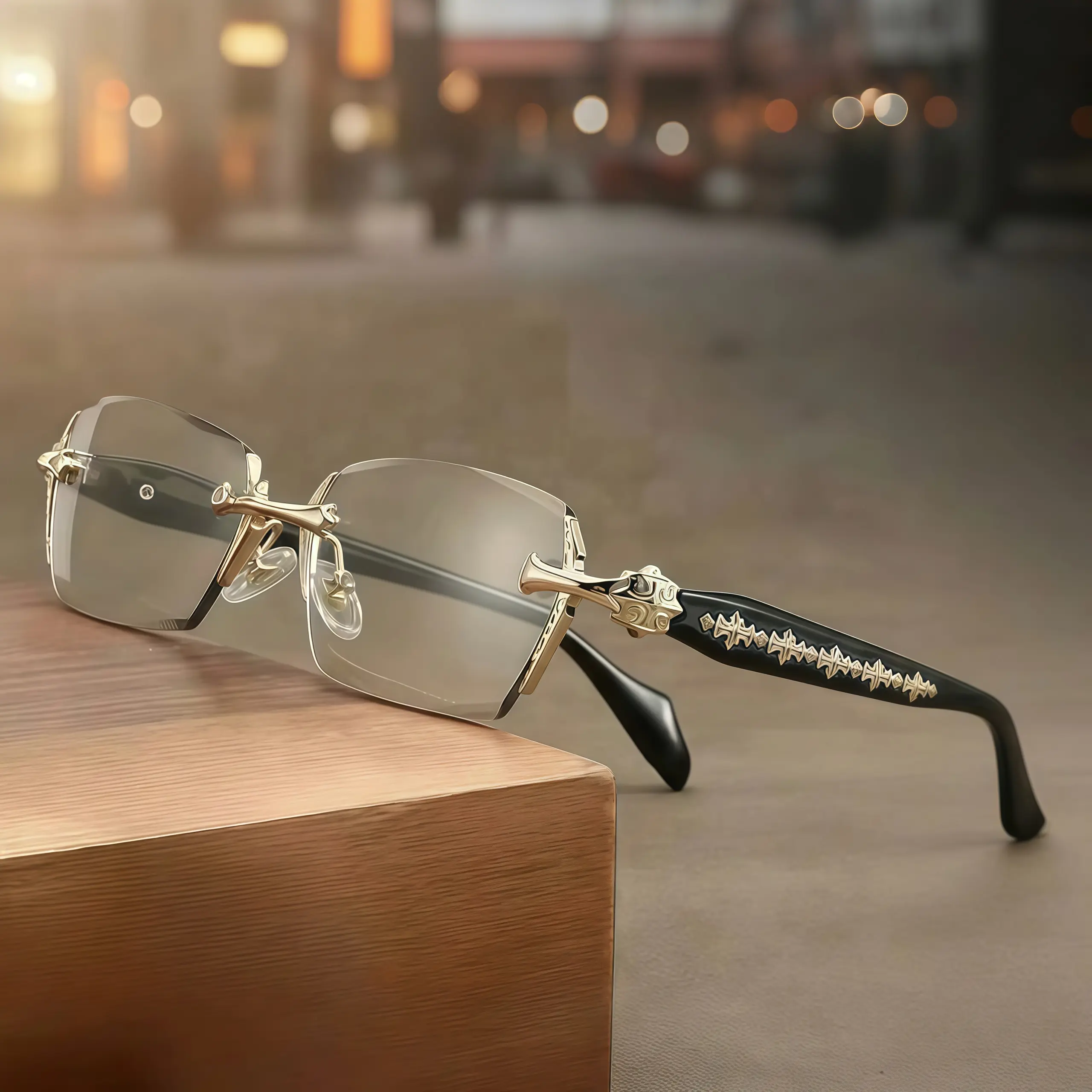 EUNOIALENS Rimless High Quality Eyewear, Frameless Glasses with Diamond-Cut Edges, Stainless Steel Fashion Temple Decor, Unisex Adults' Accessories for Daily Use, Mens Gifts. summerwins,summerwins, Father's Day Gifts,summer outifit,travel essentials