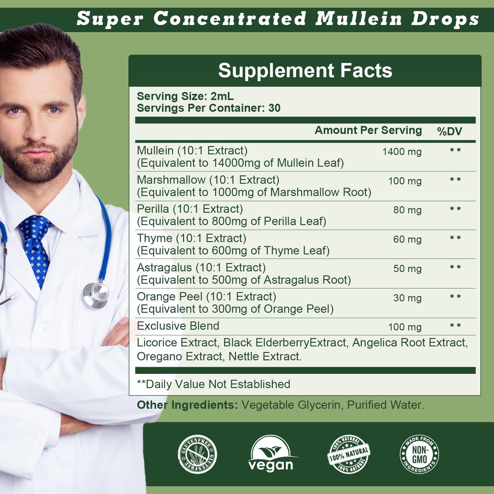 *****Greenpeople Mullein Leaf Drops for Lungs Mullein Leaf Extract&Marshmallow Root for Lung Cleanse&Detox -Immune Support Supplement, 2 fl oz Healthcare Vitamin *****Greenpeople Mullein Leaf Drops for Lungs Mullein Leaf Extract&Marshmallow Root for Lung Cleanse&Detox -Immune Support Supplement, 2 fl oz Healthcare Vitamin