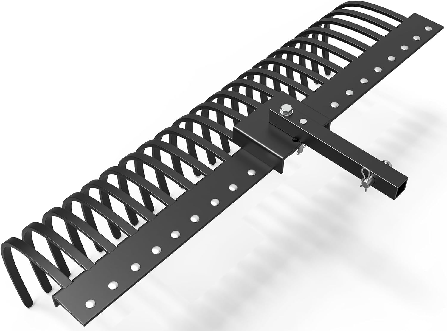 YITAMOTOR 48" / 60" Tow Behind Landscape Rake, 2" Receiver Lown Dethatcher Rack with 17 / 21 Steel Tines for ATV/UTV & 3-Point Hitch Systems Tractor, for Leaves, Debris, Grass, Pine Needles  Garden Manuallawnmower