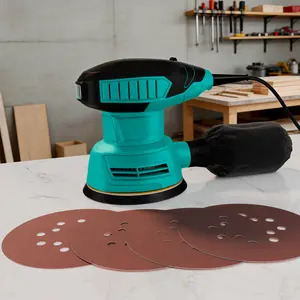 5-Inch Random Orbital Sander, 13000RPM Electric Palm Sander with 6 Variable Speeds, Powerful Motor, 12PCS Sandpapers and Efficient Dust Collection Bag, for Woodworking, Finishing and Polishing