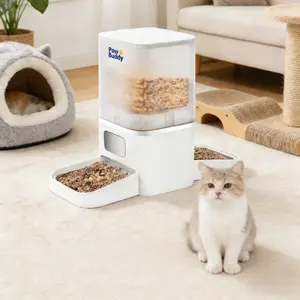 Automatic Cat Feeder, Cat Food Dispenser with 10s Voice Recorder, Pet Feeder up to 8 Meals per Day, Timed Feeder with Dry Food Sealed Ring (white, 6L)