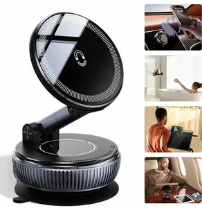Upgraded Vacuum Magnetic Suction Phone Mount, Magnetic Car Phone Holder,Fits All iPhone 11 and Above , ideal for Car/Gym/Mirror/Shower/Smooth Surface, Car Accessories , Magsafe Suction Cup Phone Holder