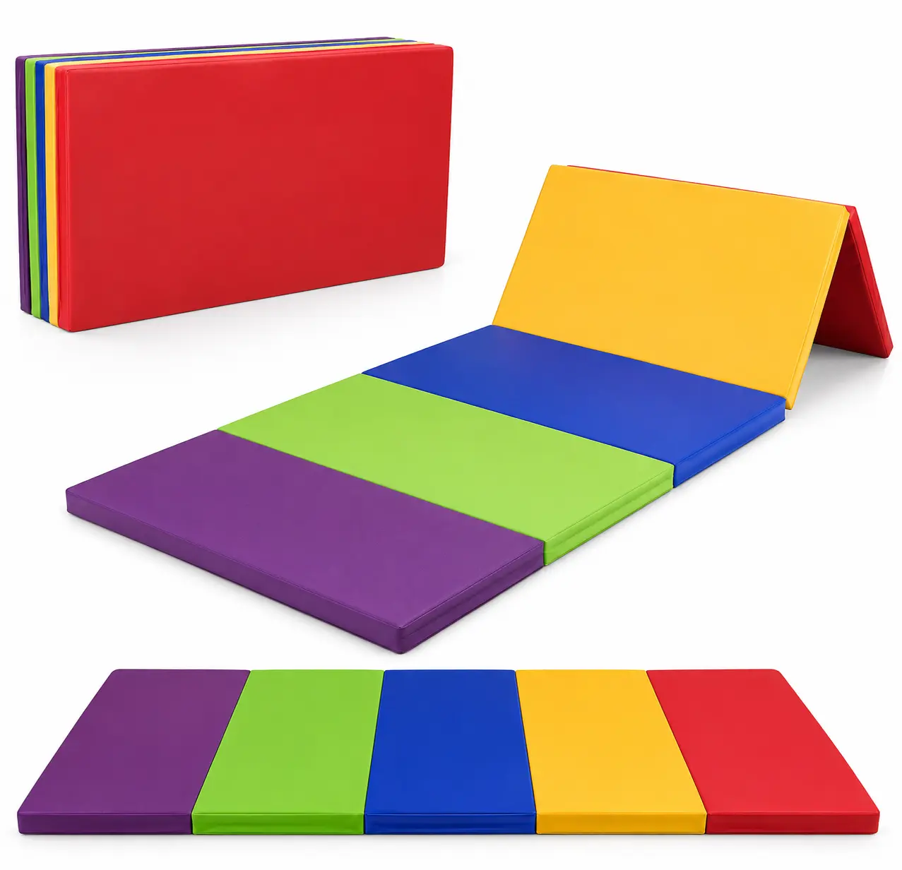 Foldable Kids Gymnastics Mat, High-Density Tear-Resistant Tumbling Mat, Suitable for Gymnastics, Stretching, Exercise, and Home Training