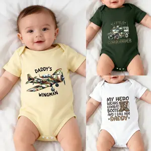 Purple Up For Military Kids Baby Onesies Month of the Military Child Print Newborn Baby Boy Bodysuit Father‘s Day Gift