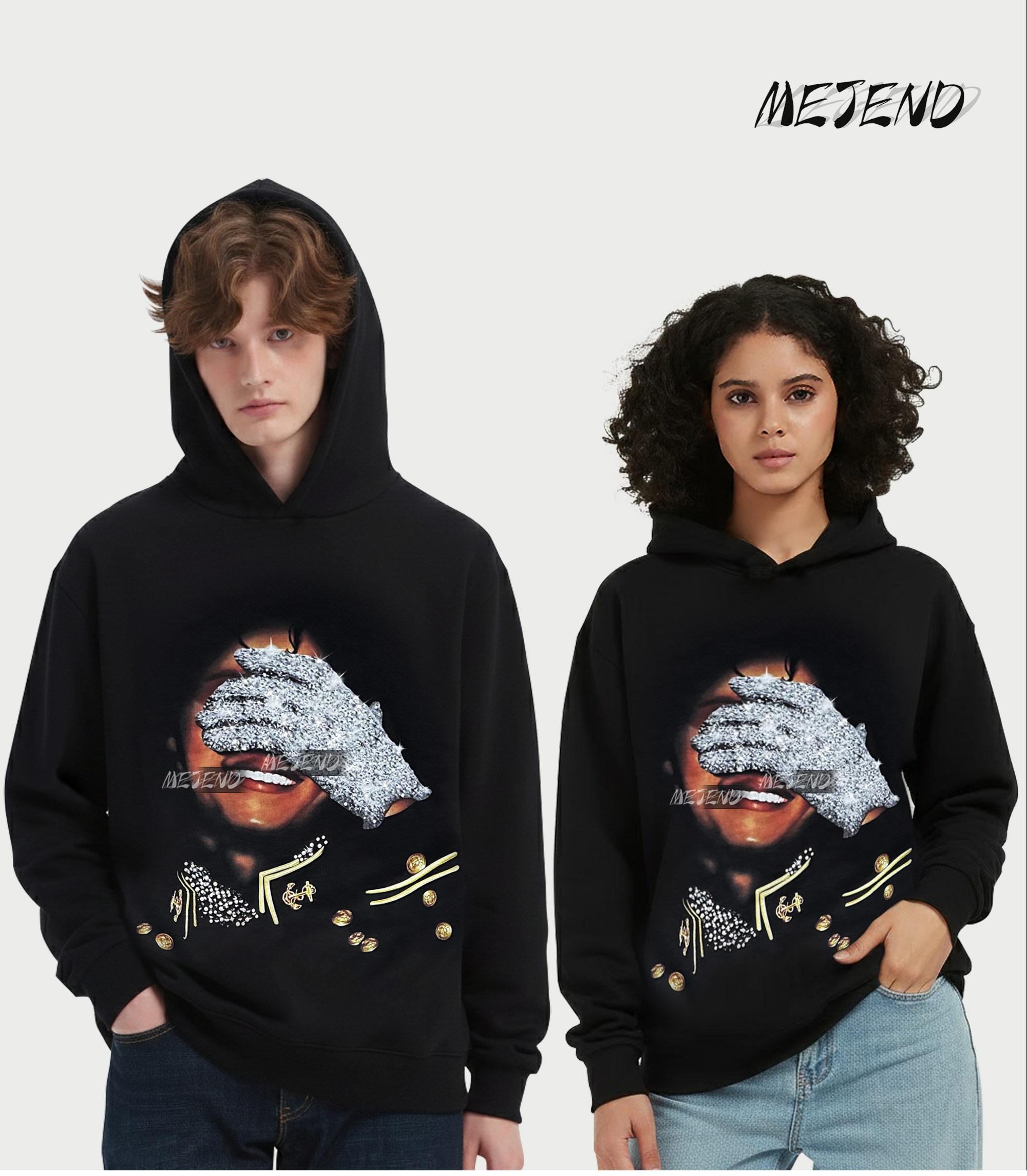 Viral Rhinestone Hoodie, Unisex Oversized Sparkly Graphic Sweatshirt, 100% Cotton Streetwear SpringStatements Pullover Fit vintage clothing hoodies for men