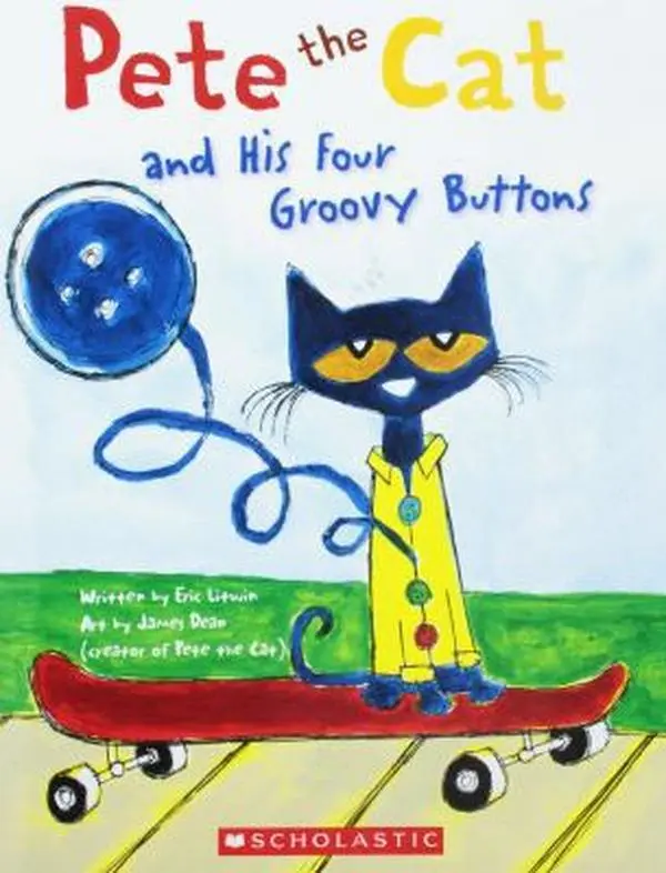 USED Book - Pete the Cat and His Four Groovy Buttons by Eric Litwin (Paperback) - english