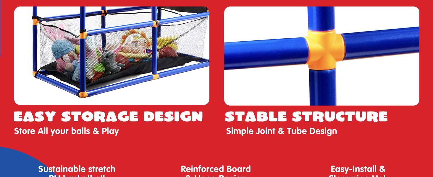 2025 Toys for Kids Arcade Basketball Game Set with 4 Inflatable Balls & Hoop Outdoor Sport Play Easy Set Up Air Pump Included Christmas Gifts for Kids Boys Adjustable basketball hoop  easter gifts for kids