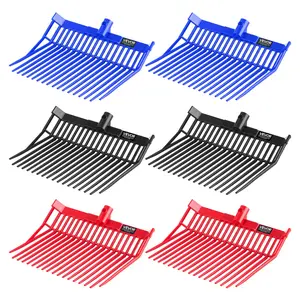 【DealsForYouDays】VEVOR 6PCS Manure Fork Replacement Head,  18 Angled Tines Horse Manure Fork Head, Durable Plastic Pitchfork Heads, Horse Mulch Rake for Picking up Stable Stall Muck Grass Hay Cleaning Farm Work