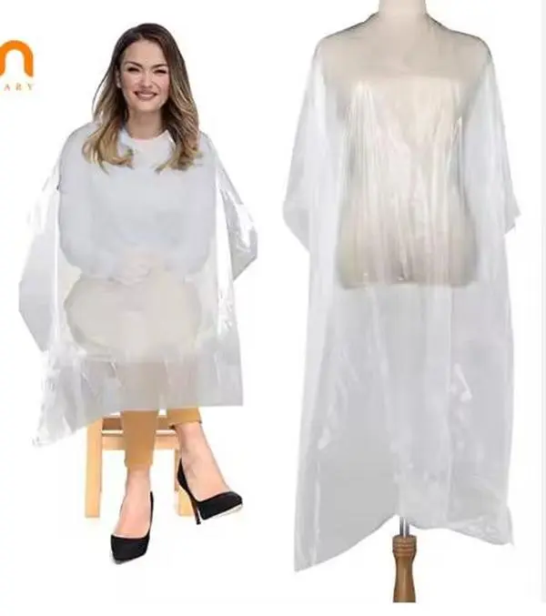 Vikval 100 pcs Large Easy Use Household Hair Disposable Transparent Wrap Shawl Oversize Long Cloth Salon Cape  waterproof Set Blonde Ombre Color Clear Haircare