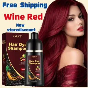 ALVP 2026 New Hair  Trends EMOKODA Wine Red 5-in-1 Hair Dye Shampoo | 100% Gray Coverage | Nourishing & Long Lasting Instant Herbal Ginseng color temporary hairdye curly Dark Brown Haircare Hair Coloring Wax