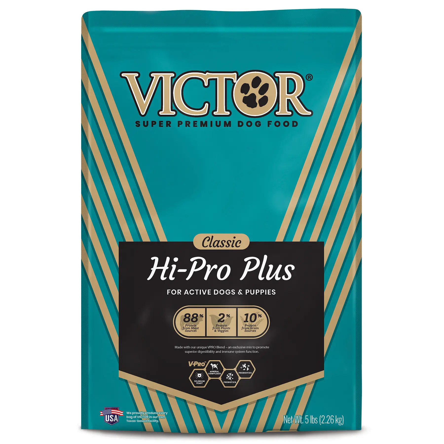 VICTOR Classic High-Protein Kibble Dry Puppy Food - 5-lb Bag with Taurine, Potassium Chloride, Grain Sorghum, Quality Protein Sources