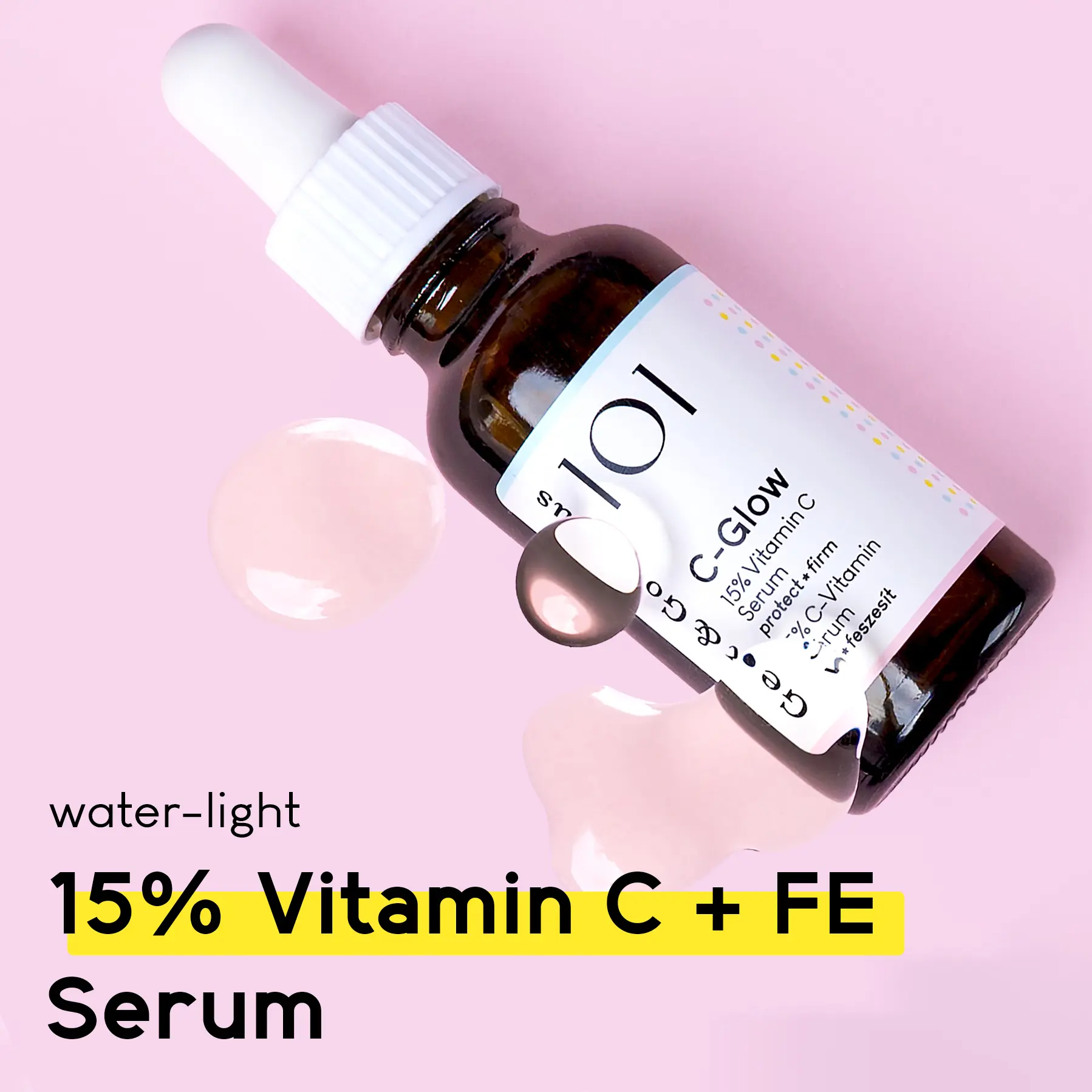15% Vitamin C Serum with Ferulic Acid & Vitamin E (30ml) |  Geek & Gorgeous C-Glow for Brighter, Even Skin Tone & Dark Spot Correction, Lightweight Serum for Radiant and Smoother Skin, Daily Brightening Serum Gift for Women with Hyperpigmentation