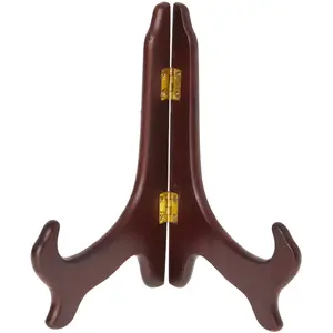 Bard's Hinged Dark Wood Plate Stand