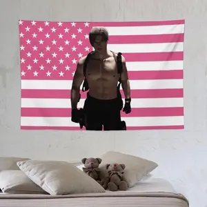 Tapestry Decor Leon Kennedys American Flag Tapestry Hippie Home Decor Aesthetics Wall Hanging Bedroom Dorm Background Cloth Birthday Gift