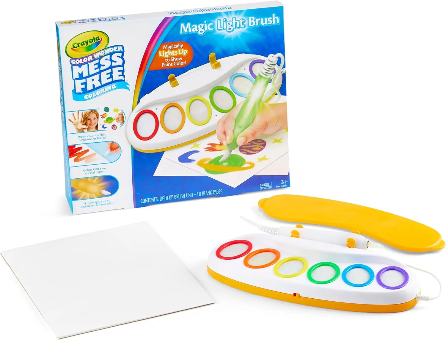Magic Light Brush Mess-Free Plastic Painting Station with LED Lights - Unisex Toddler Toys Ages 3+, Safe Toddler Art, Crafts Easy Holiday Gift for Arts & Crafts Activities