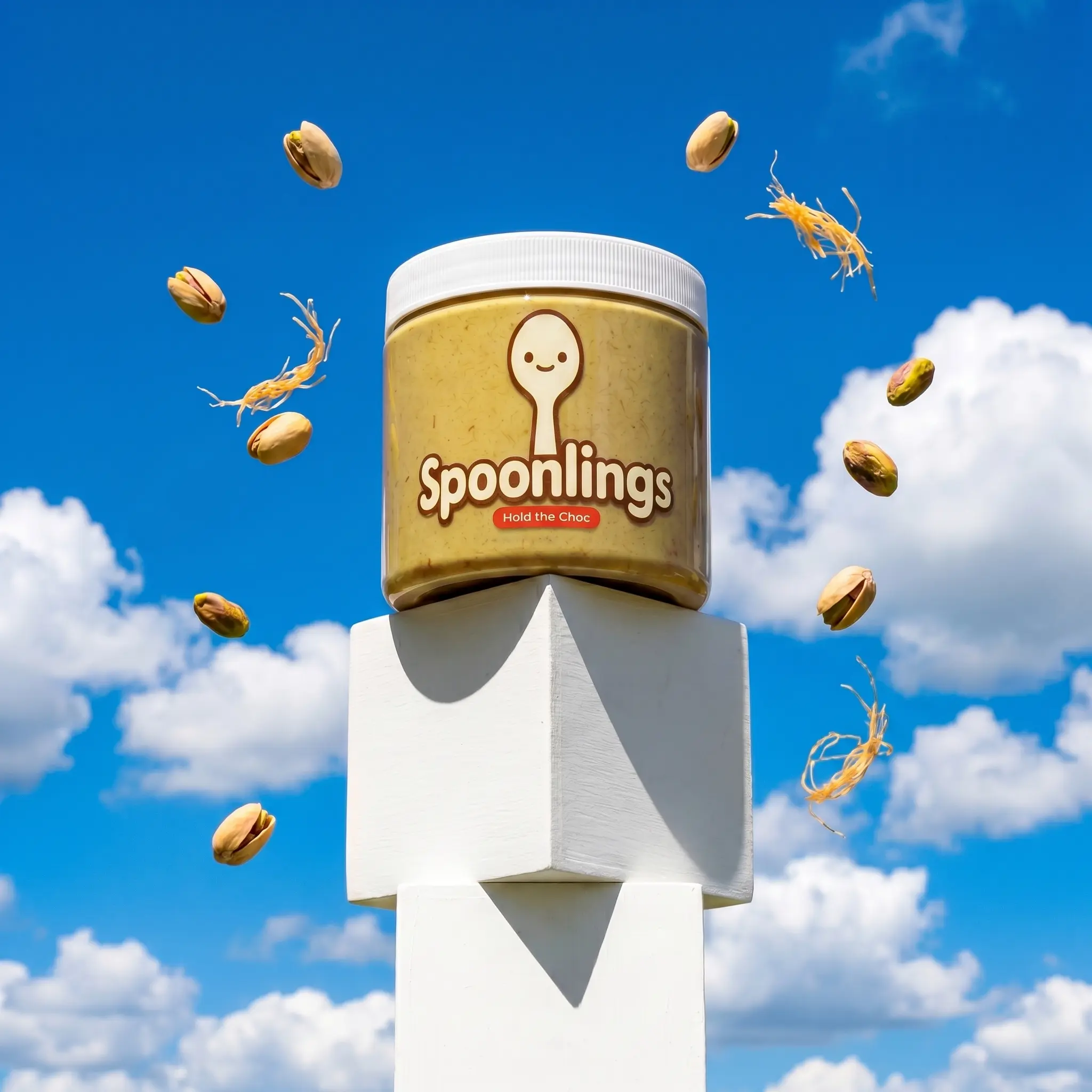 Spoonlings Hold the Choc (No Chocolate) Dubai Pistachio Dip - Pistachio, Organic Tahini & Crispy Kataifi Spread, 16 oz Pantry Snack