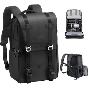 K&F CONCEPT Camera Backpack, Camera Bags for Photographers Large Capacity Camera Case with Raincover,15-15.6 Inch Laptop Compartment Compatible for Canon/Nikon/Sony/DJI Mavic Drone(Backpack 20L)