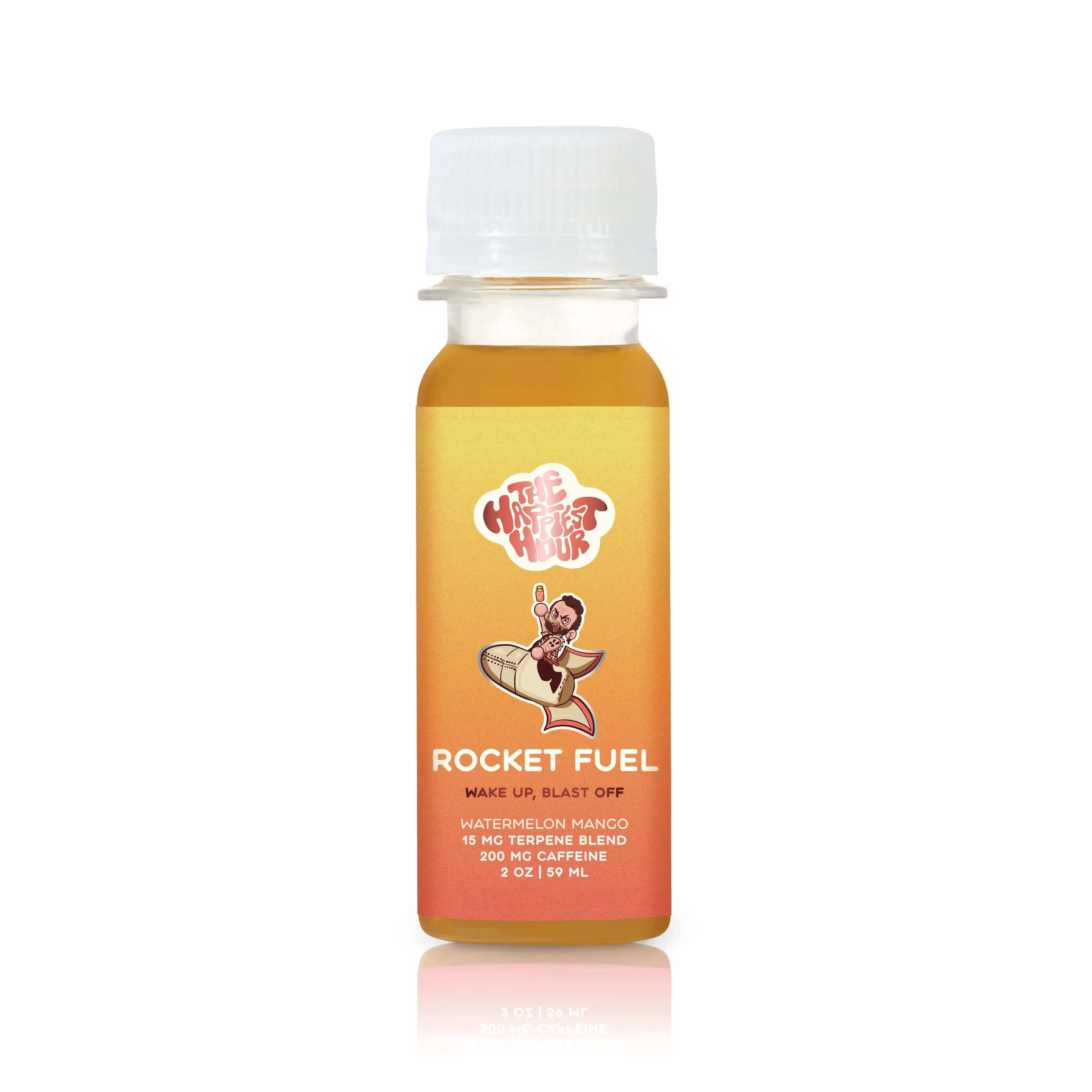 Rocket Fuel – Watermelon Mango Terpene Blend – 200mg Caffeine & 15mg Terpenes – 12 pack- 2oz Focus Energy Shot Drinks