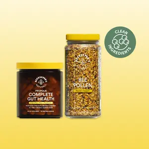 Total Wellness Pack: Gut Health Pre/Pro/Postbiotic + Bee Pollen 100% Raw for Digestion, Glow, Immunity & Natural Energy